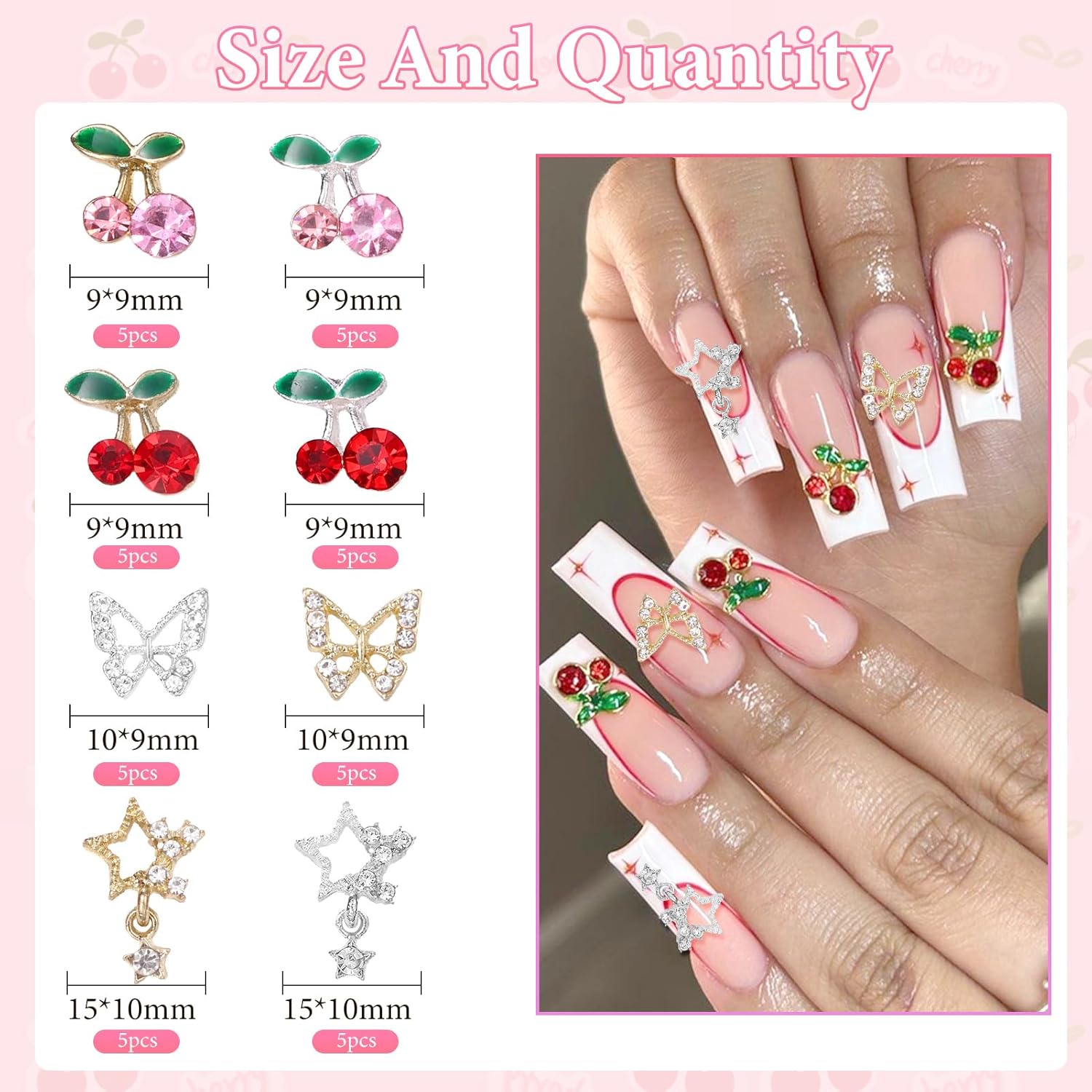 40 pçs liga prego gemas encant - Nail Art Valentines Day avaliação e preço