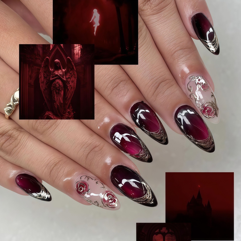 Unhas falsas 3d para mulheres, - Nail Art Press On avaliação e preço