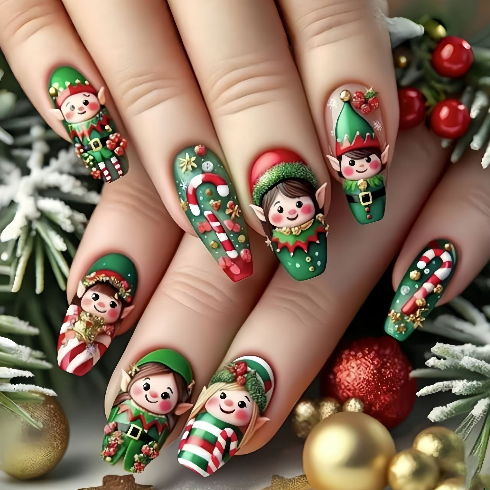 Unhas falsas médias para festa - Nail Art Press On avaliação e preço