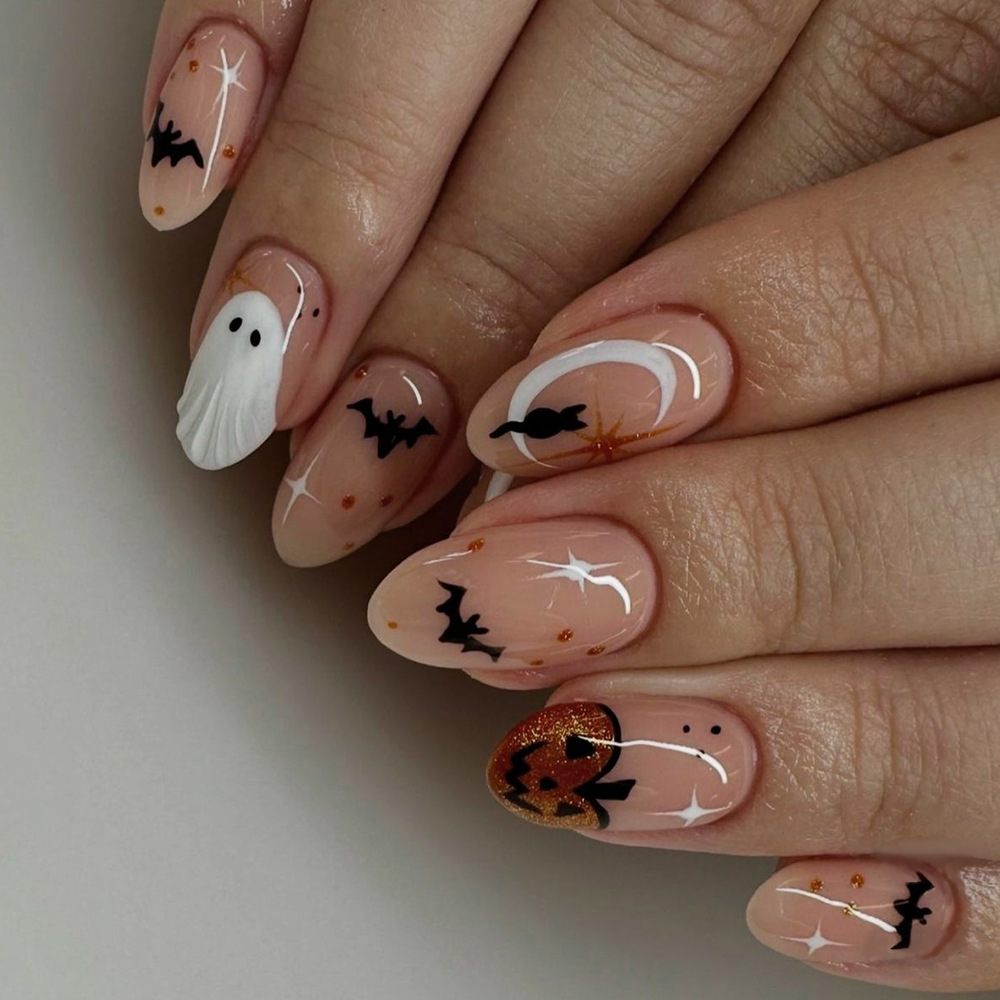 24 pçs simples amêndoa imprens - Nail Art Press On avaliação e preço