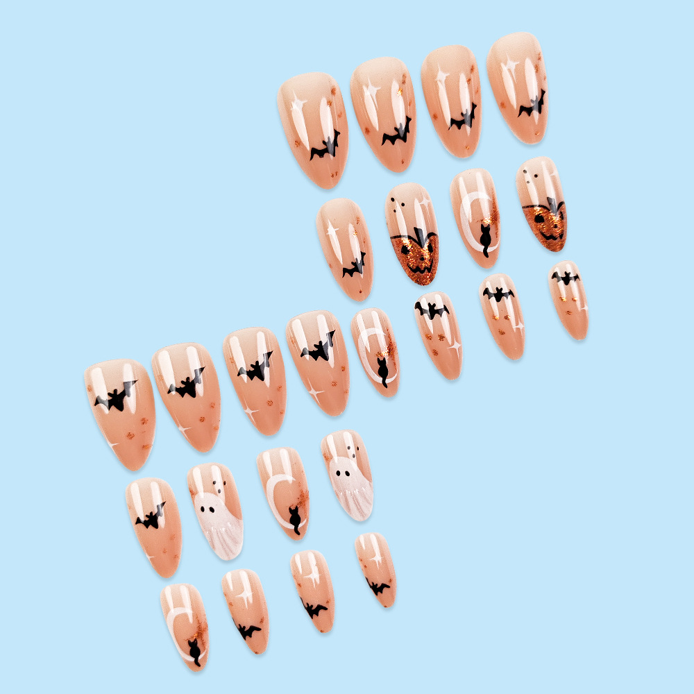 24 pçs simples amêndoa imprens - Nail Art Press On avaliação e preço