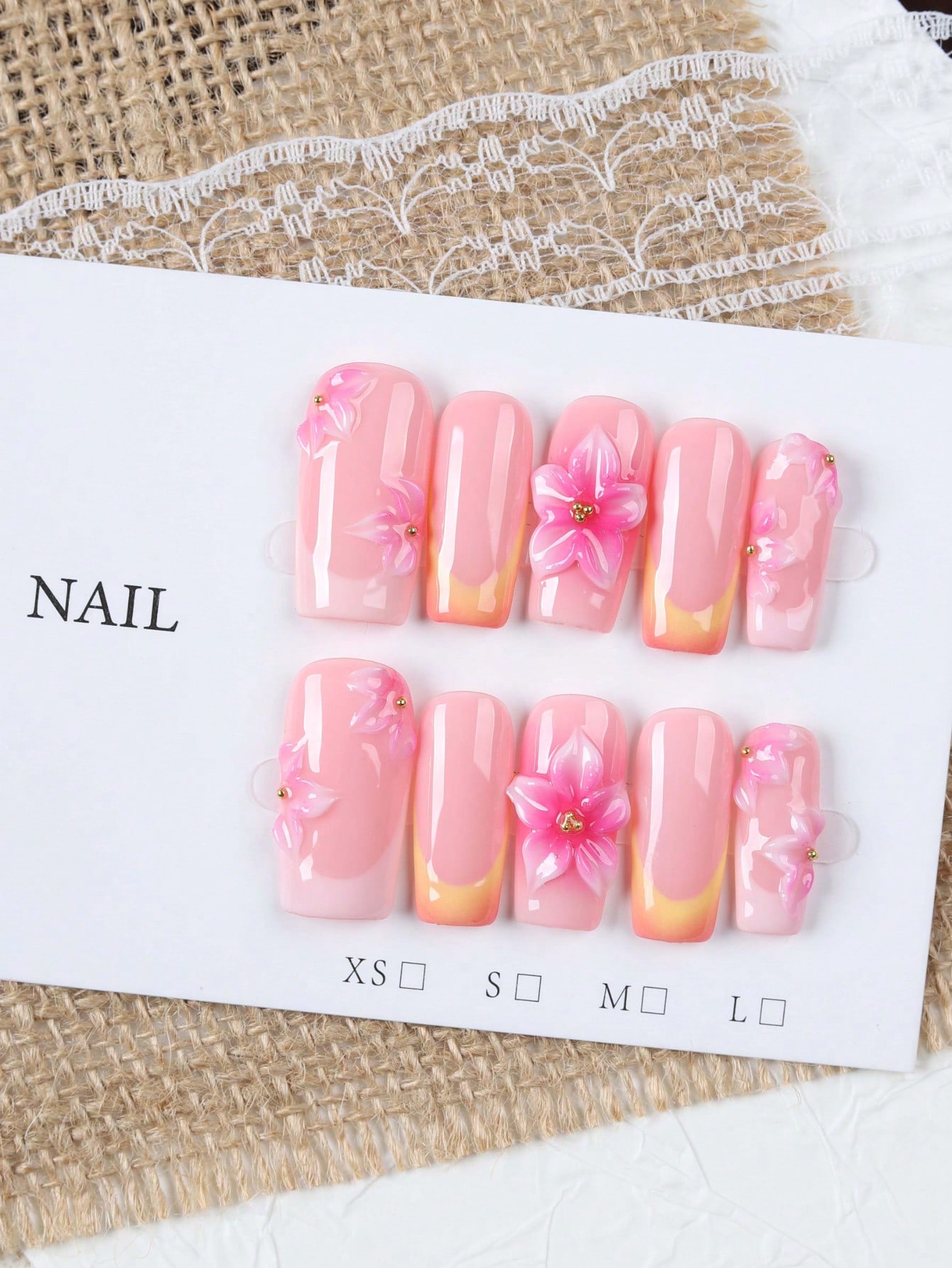 10 Unidades de Unhas Postiças  - Nail Art Orange avaliação e preço