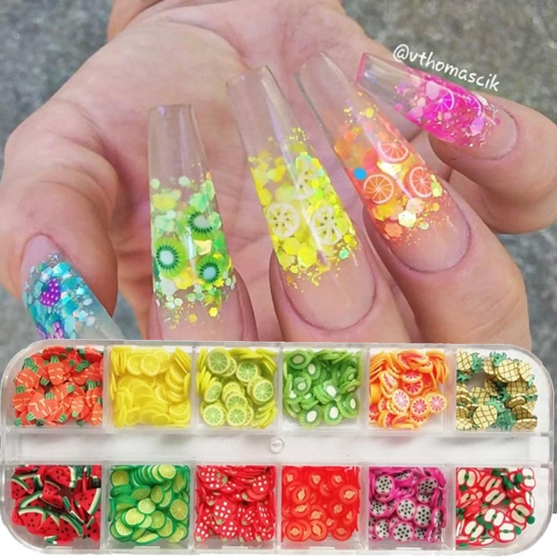 1000pc-240pc fatias de frutas  - Nail Art Valentines Day avaliação e preço